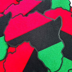 Chenille: "Pan-African Flag", Juneteenth Fashion, Large, Size 9", Iron-on Varsity Patch, DIY Applique, Large Patch for Jackets, 1-pc
