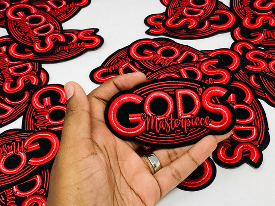 New Arrival, "God's Masterpiece" Patch,  Motivational Quote Patch, 4.2"x2" inch, Diy Applique, Iron-on Patch, Jacket Patch