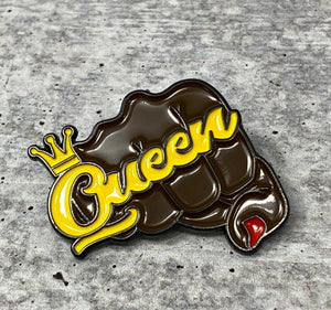 New "Queen Fist" 1-pc/Shoelace Charm, Soft Enamel Skate Charm, Size 2",  Designer Charms For Shoes and Skates, Popular Afrocentric Charm