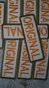 Vintage Orange/Brown/Green, 1-pc, "Original" Patch, Iron-On Embroidered Applique; Patch for Clothing, Size 3"x1", DIY Applique, Badge Patch