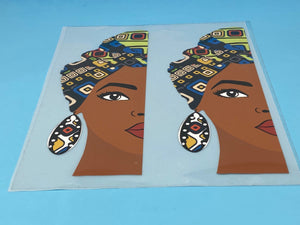 T-shirt Transfer Sheet, "Nubian Queen"  for HEAT PRESSING on garments,T-Shirts, Sweaters, Htv Appliques, Etc.