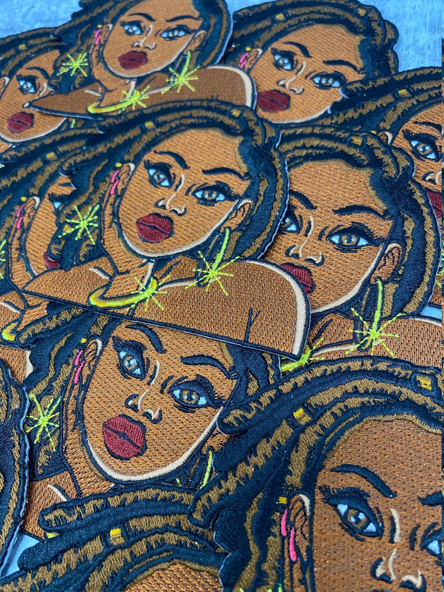 NEW ARRIVAL, Sparkly Loc'd Queen, 4" Iron-on Patch,Applique for Clothing, Glam Girl, Girl Boss Patch for Hats, and Jackets