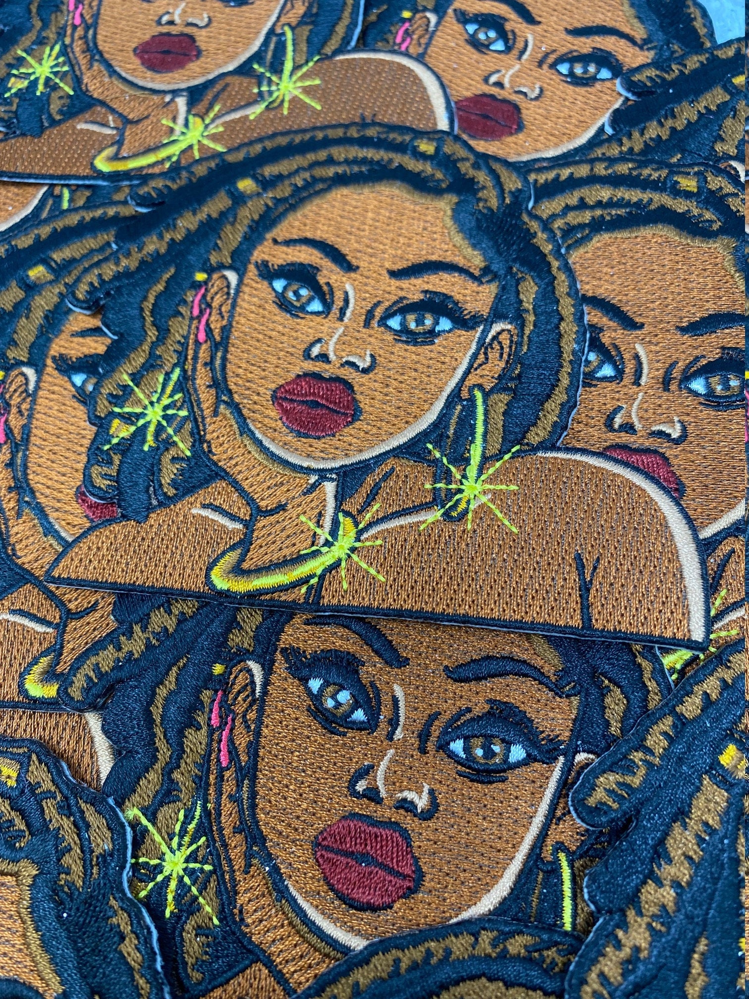 NEW ARRIVAL, Sparkly Loc'd Queen, 4" Iron-on Patch,Applique for Clothing, Glam Girl, Girl Boss Patch for Hats, and Jackets