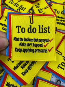 New ARRIVAL, "To Do List" DIY Notepad, Cool Novelty Patch, Embroidered Applique Iron On Patch, Size 4"x 4", Notepad Patch, Planner Girl