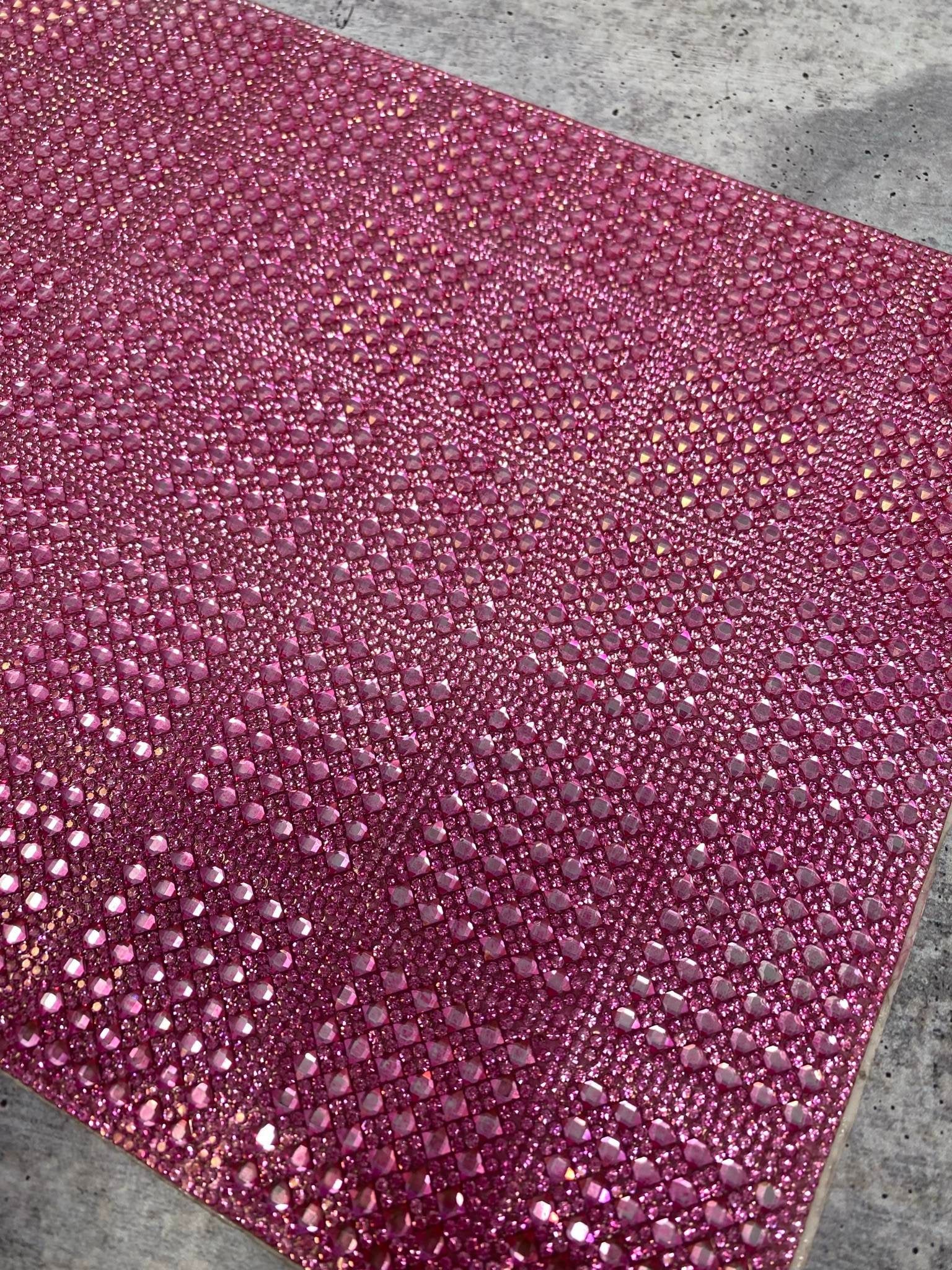 Square PINK Stones, Self-Adhesive Rhinestone Sheet, for Crafts: Blinging Clothes, Shoes, Handbags, Mugs & Wine Glasses,Size  10" x_Ê16.5"