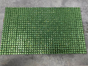 Glass "GREEN" Squares,Hot-fix Rhinestone Sheet for Blinging Clothes, Shoes, Handbags, Wine Glasses & More, 10" x 16.5" sz, 135 Squares