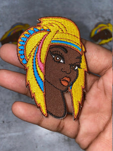 NEW, Beautiful Cherokee Queen, 4-inch Melanin Patch, Colorful Nubian Iron or Sew-on Embroidered 3D Afrocentric Patch,