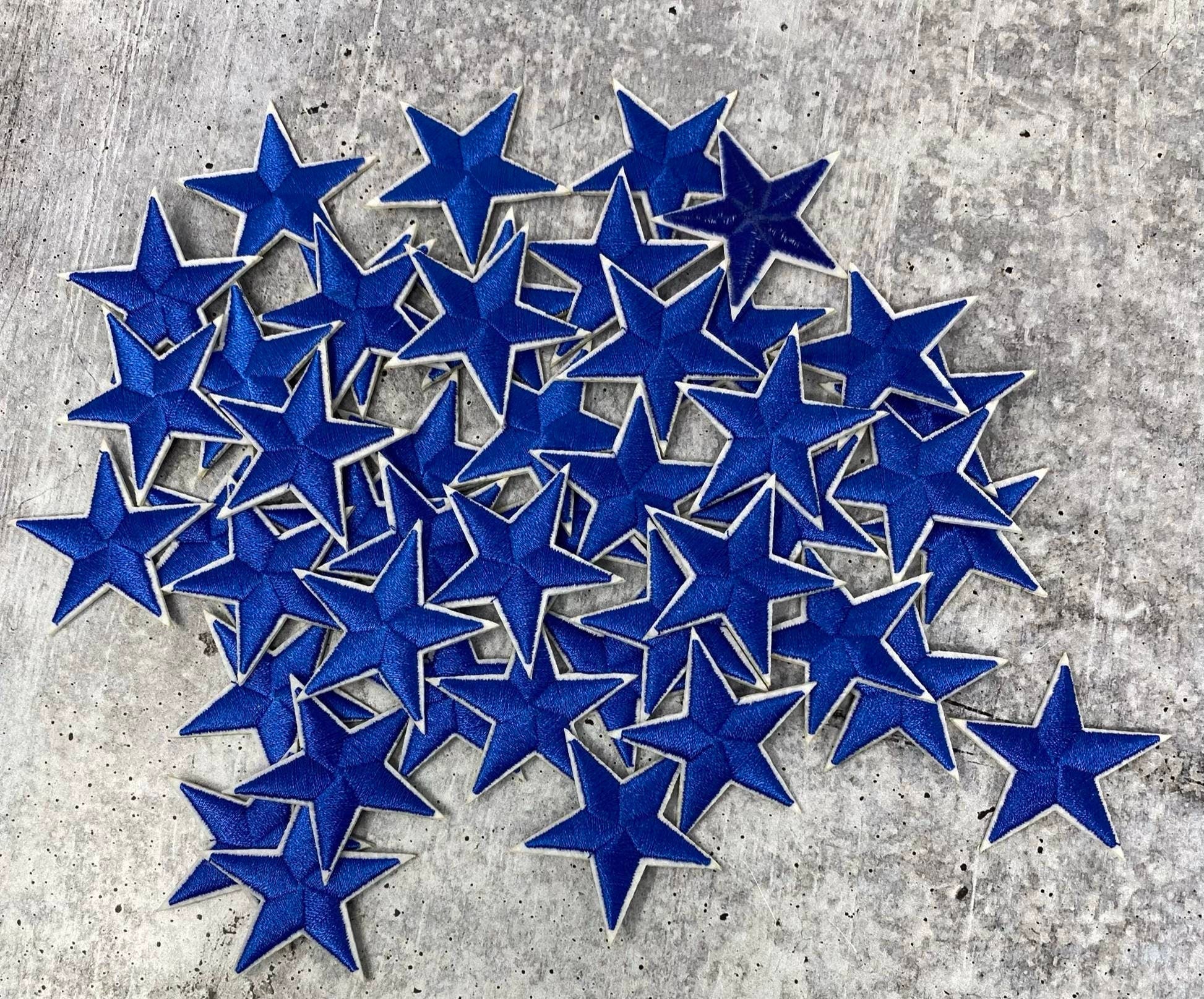 Iron on Patches - Blue Star Patch Iron on Patch Embroidered Applique Star S-50