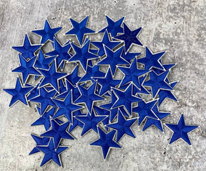 2pc/Mini BLUE Star Applique Set, Star Patch, 1" inch Small Stars, Cool Applique For Clothing, Iron-on Embroidered Patch, Patches for Clothes