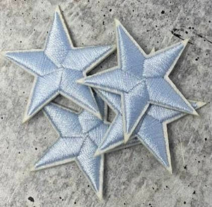 Small Solid Black Stars - 2 for The Price of ONE!! - Embroidered Iron on  Patches