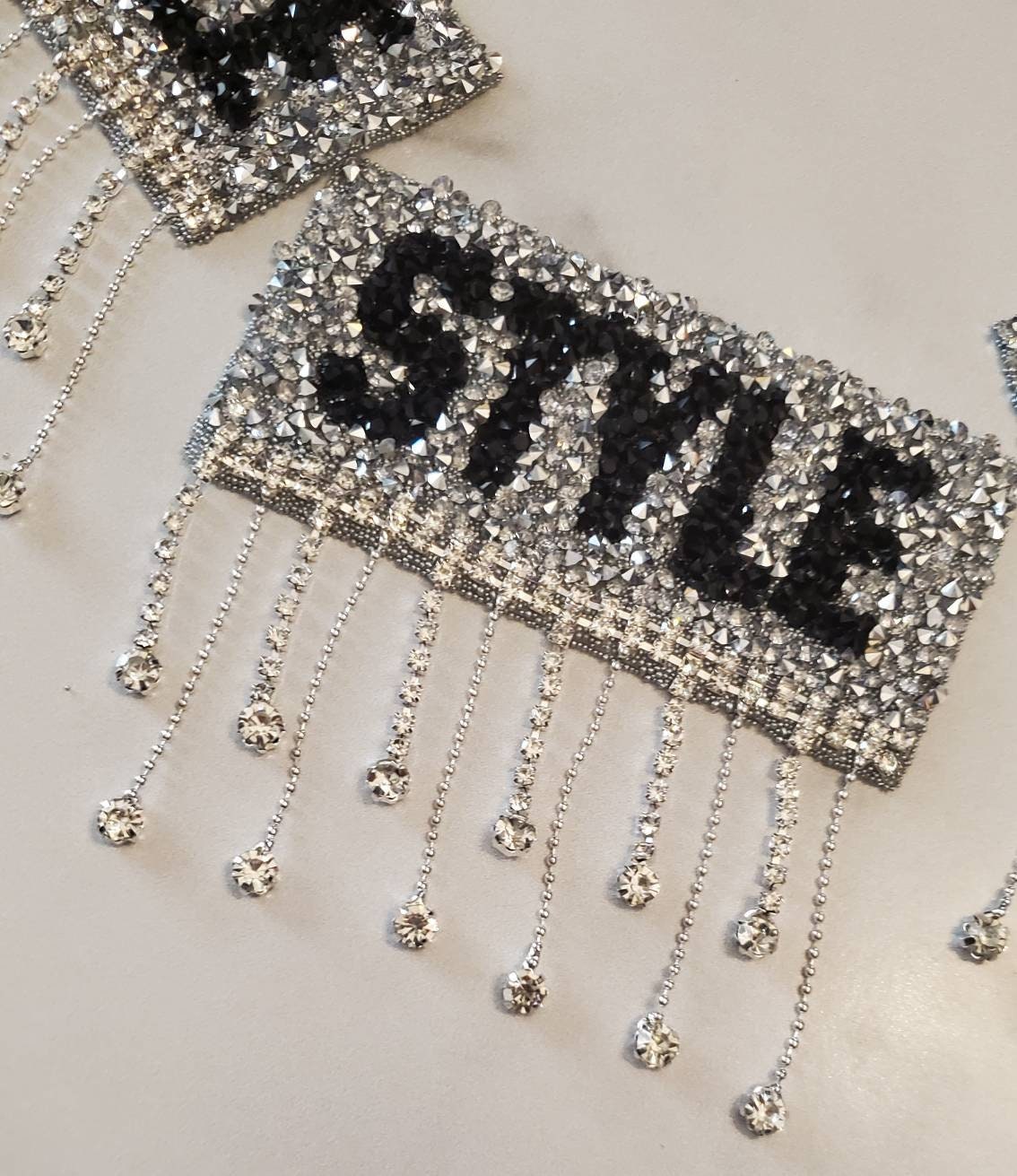 New Arrival, "STYLE" Blinged Out, Dripping Rhinestone Patch with Adhesive, Rhinestone Applique, Size 4"x4", Czech Rhinestones, DIY Applique