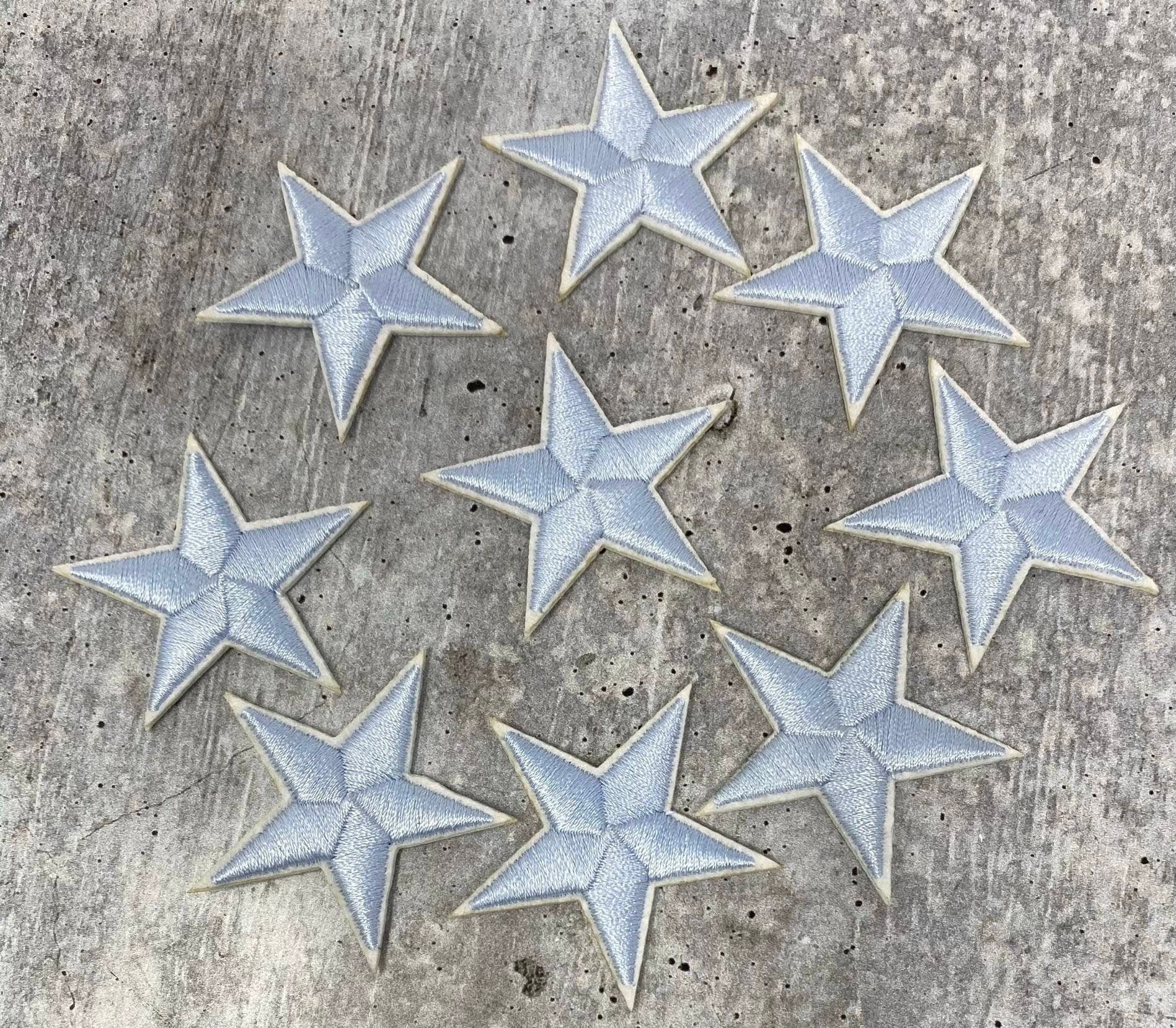 Iron On Patches - Extra Strong Glue Blue Star Patch 5 pcs Iron On Patch  Embroidered Applique A-172…