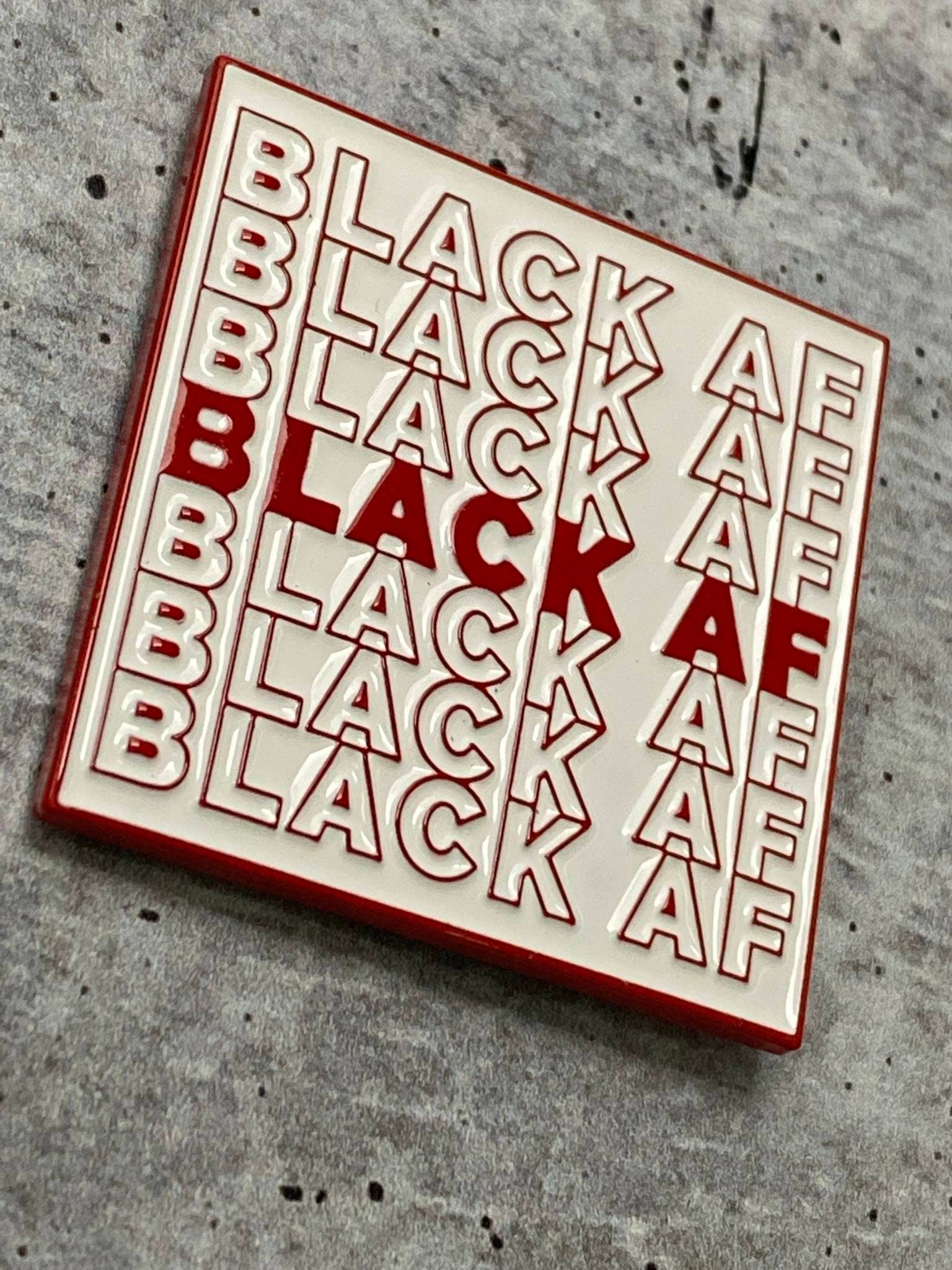 New Enamel Pin, "Black AF" Exclusive Lapel Pin, African American Enamel Pins, Size 1.77 inches, w/Butterfly Clutch, Cool Pins