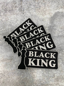 New, 1 pc, "Black King", Blk & White w/Chess Piece Patch, Iron-on Embroidered Patch; Africa Patch, Popular Patches, Patches for Men, Size 6"