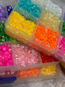 15-Color TRANSPARENT Resin Bling Rhinestone Kit, 15,000 pcs, Flatback Jelly Stones, 3D Nail Art DIY Deco Bling Kit Supplies Embellishments