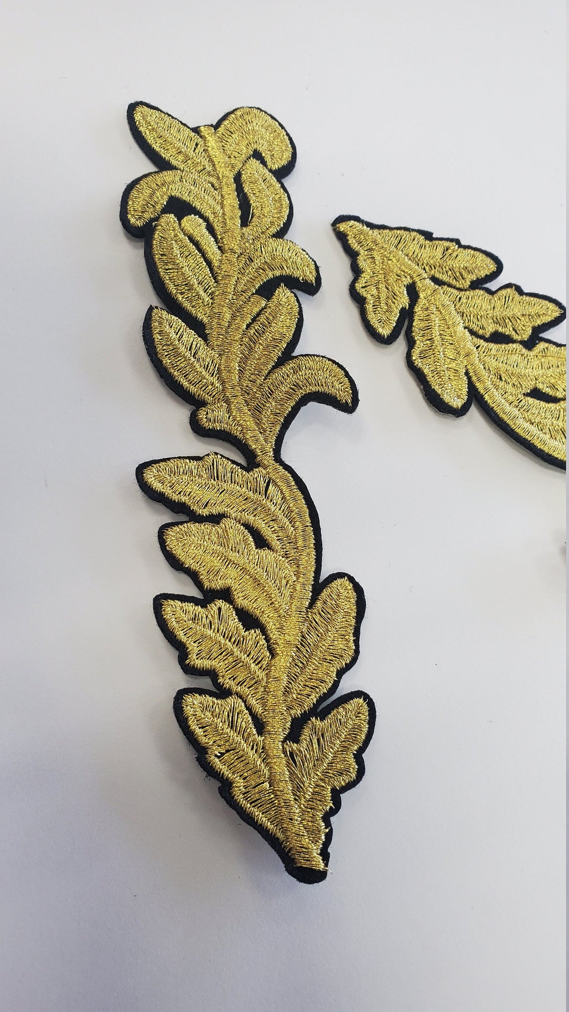 NEW ARRIVAL, 2Pc. Gold Royal Feather Emblem patch, DIY, Embroidered Applique Iron On Patch, Size 6"