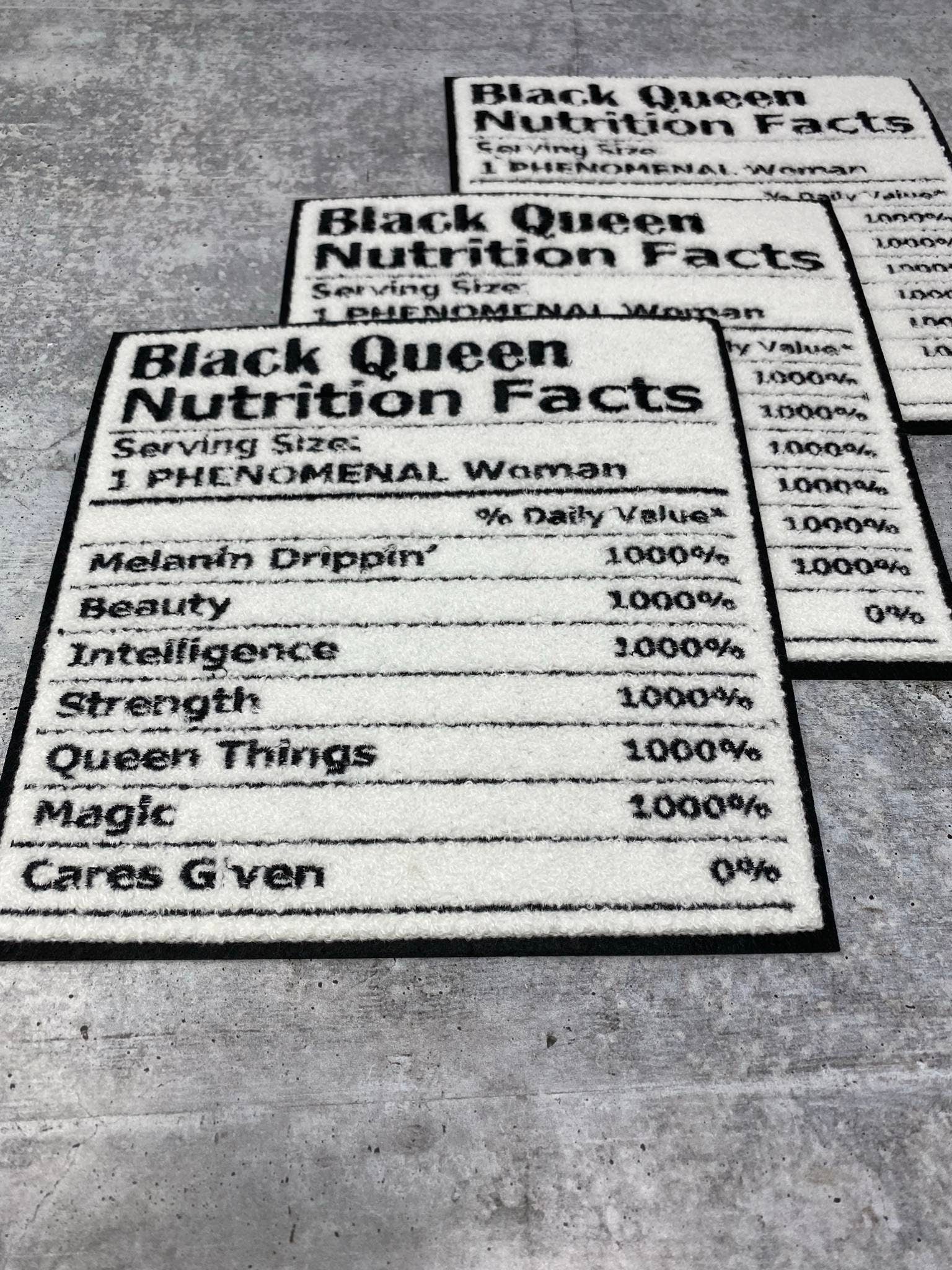 Popular Patch | Chenille "Black QUEEN Nutritional Facts" Patch, Iron or Sew-on Patch; Africa Patch, Patches for Jackets, Size 7"
