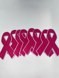 New 1-pc, Breast Cancer "Pink Chenille" Awareness Ribbon Patch, 5.5" Iron or Sew-on, Cancer  Patch/Applique, Think Pink, Support Ribbon