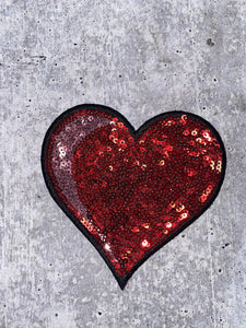 Iron On Heart Patch Sequin Patches Embroidered Badge Applique