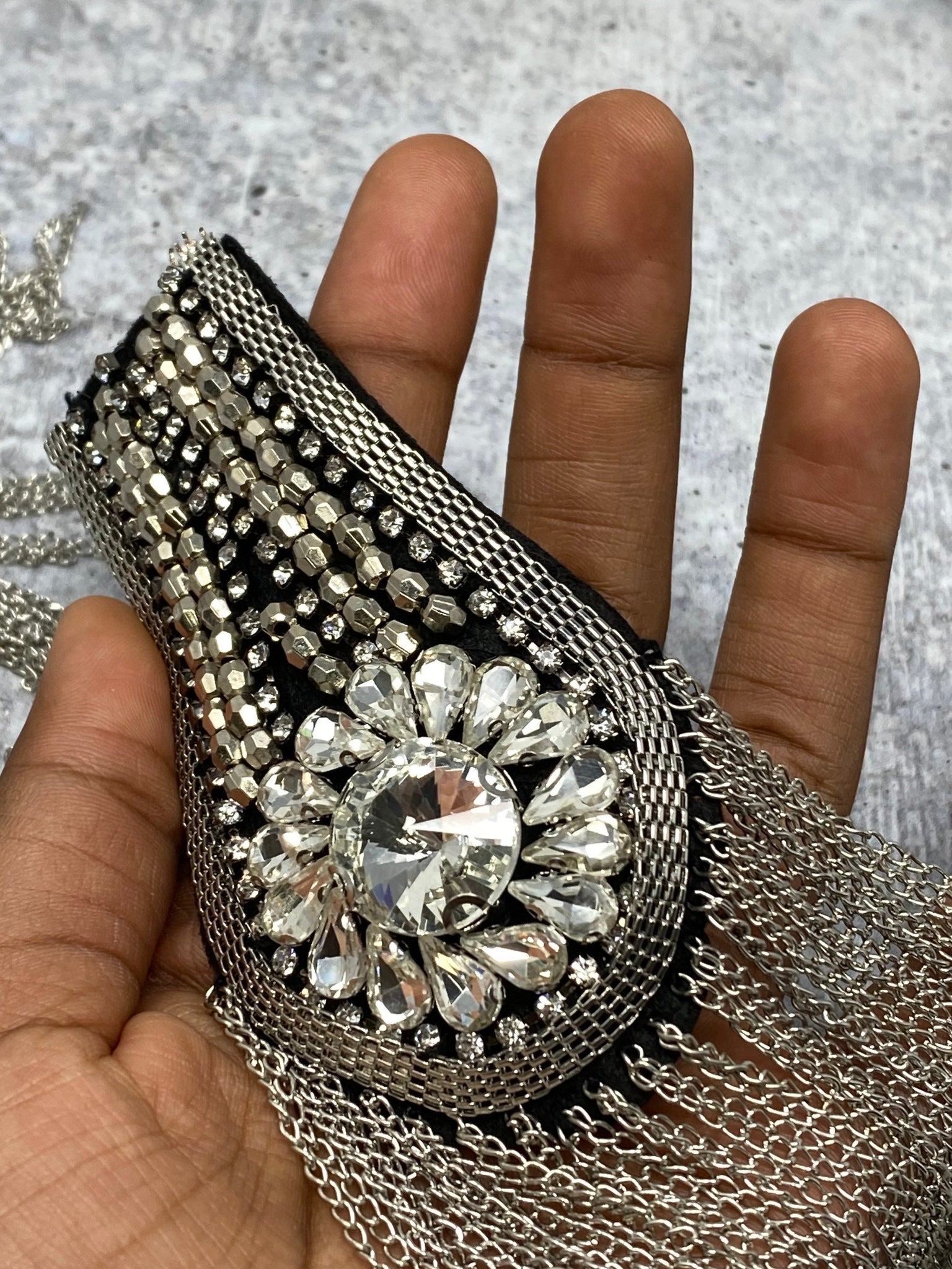 Decorative Shoulder Brooch Set, Crystal Studs and beaded Rivet Designer Epaulette for Blazers, Jackets, and More, Stylish Accessories