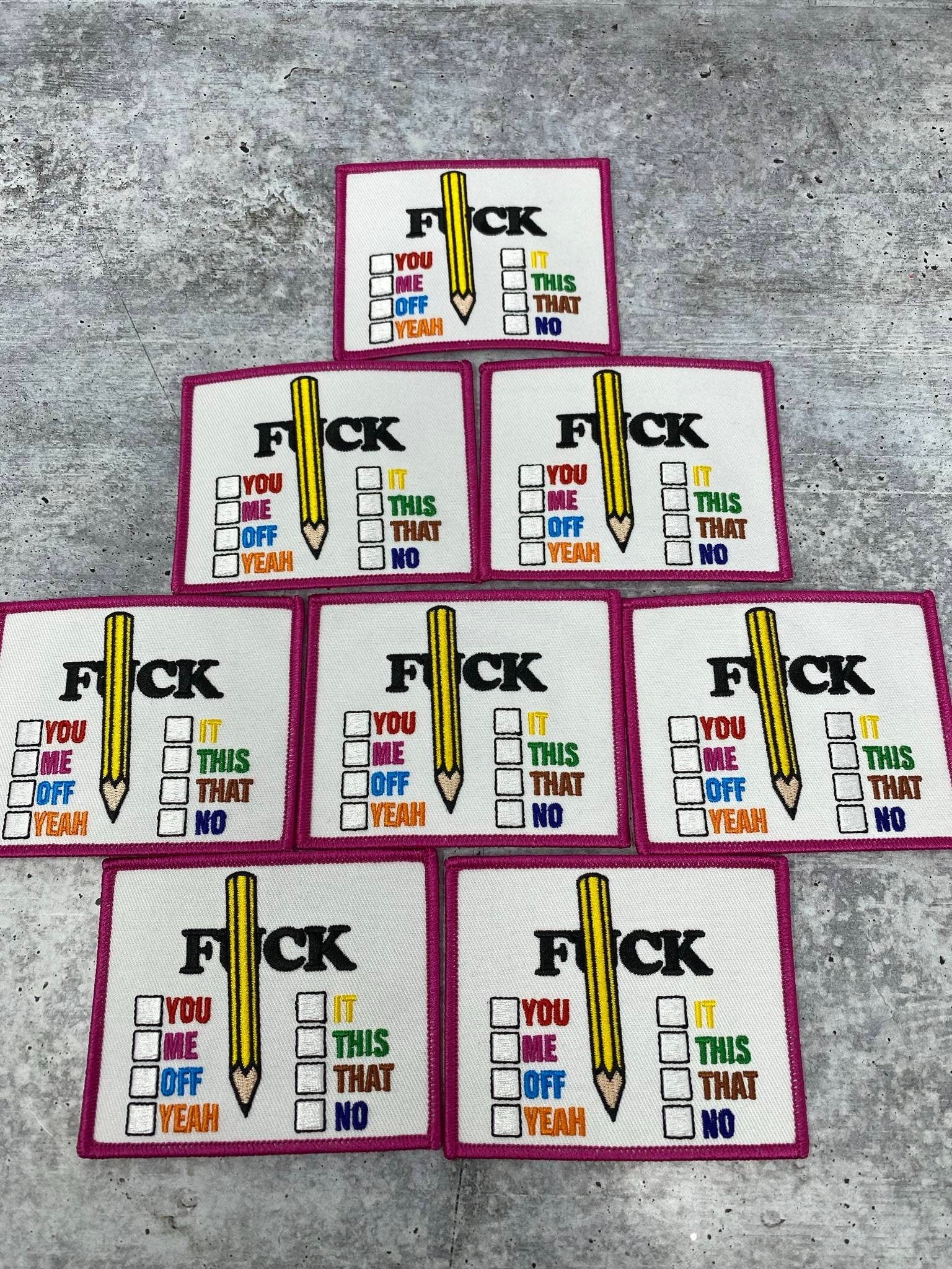 New Arrival, "F*ck: Choose One" Statement Patch, DIY Embroidered Applique Iron On Patch, Size 4", Hot Pink Border, Colorful Badge, 1-pc, DIY