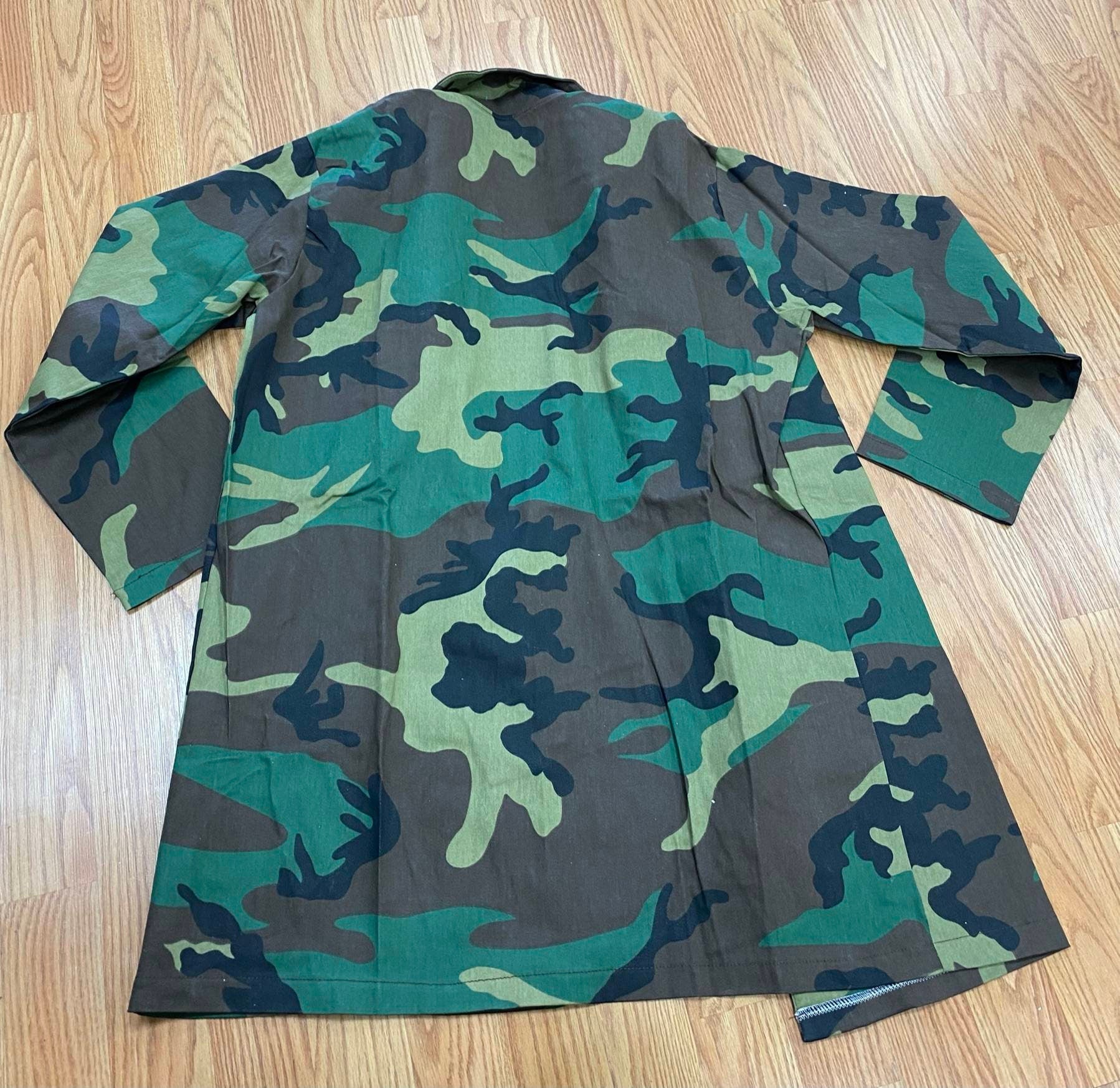 New, Fashionable Camo Jacket for Women, Gray US Army Print, 4-Pocket, Button Up Cotton Camo with Spandex, Thigh Length Army Jacket, True Fit