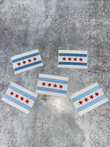 Collectable "Chicago Flag" Iron-On Embroidered Patch; Popular City, Chicago City Flag, Flag Day, Red/White/Blue Flag, 1-pc, Sz. 3.25"x2.15"