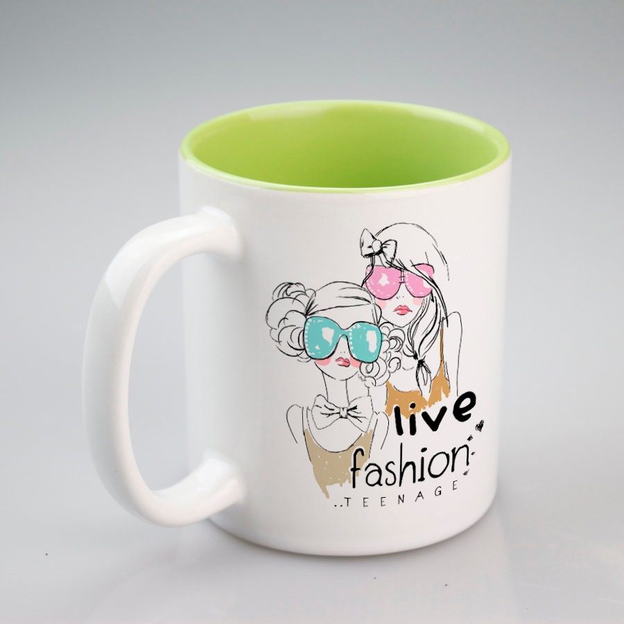Sublimation Blanks, Bright White, 11oz inner Green color mug, Custom Drinkware Mugs, Perfect Gift, Personalize Mug, For A Special Someone