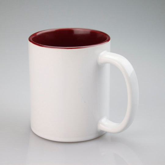 Sublimation Blanks, Bright White,11oz inner Burgundy color mug, Custom Drinkware Mugs, Perfect Gift, Personalize Mug, For A Special Someone