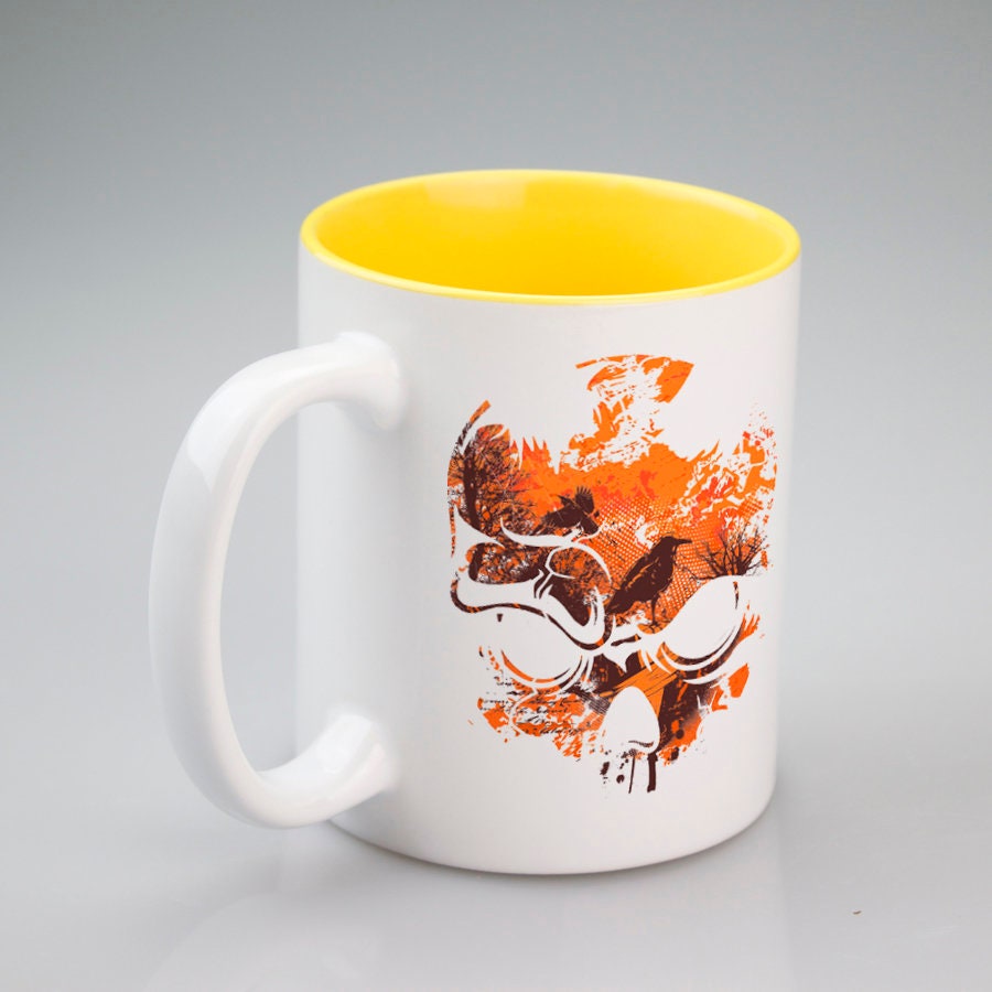 11oz Yellow Two Tone Ceramic Sublimation Coffee Mug