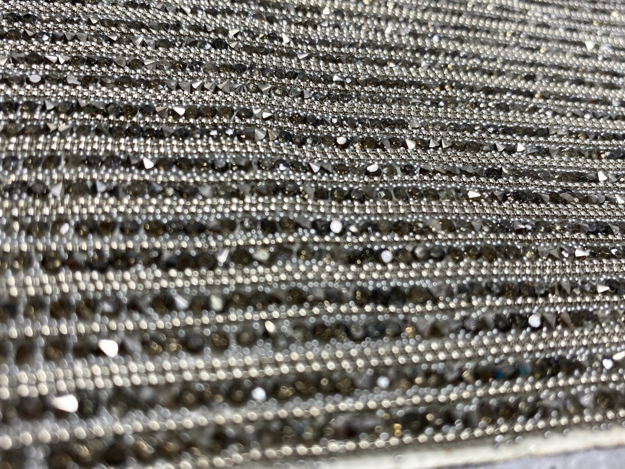 Silver Rhinestone Sheet, Crystal Fabric, Rhinestone Fabric 