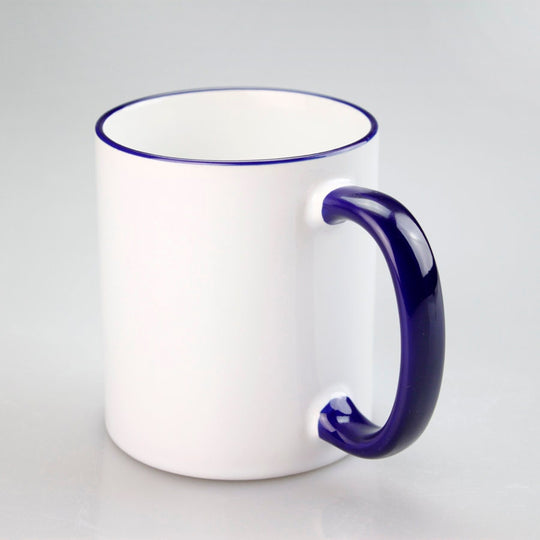 Sublimation Blank, Bright White, 11oz Dark blue Color Handle mug, Custom Drinkware Mugs,Perfect Gift, Personalize Mug, For A Special Someone