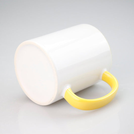 Sublimation Blank, Bright White,11oz Yellow Color Handle mug, Custom Drinkware Mugs,Perfect Gift, Personalize Mug, For A Special Someone