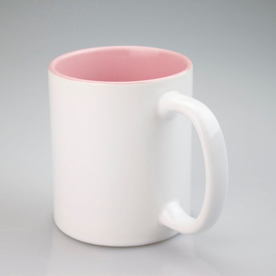 Sublimation Blanks, Bright White, 11oz inner Pink color mug, Custom Drinkware Mugs, Perfect Gift, Personalize Mug, For A Special Someone