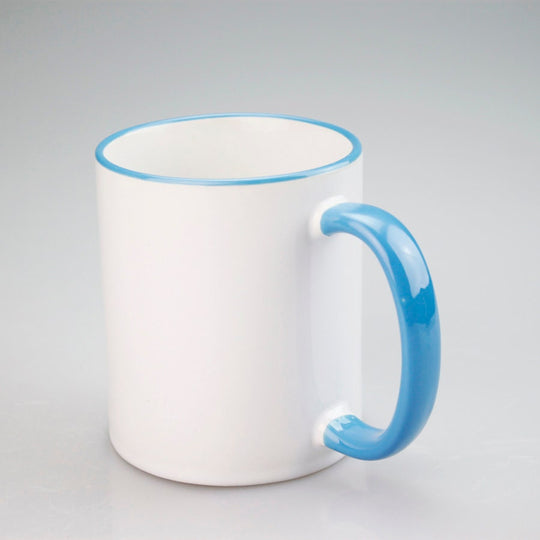 Sublimation Blank, Bright White,11oz light blue Color Handle mug, Custom Drinkware Mugs,Perfect Gift, Personalize Mug, For A Special Someone