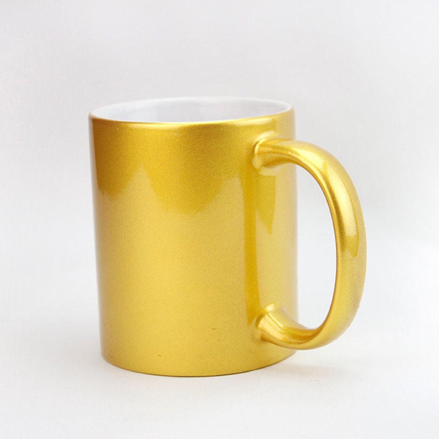 Sublimation Blank, Bright White, 11oz Gold Color metallic mug, Custom Drinkware Mugs, Perfect Gift, Personalize Mug, For A Special Someone