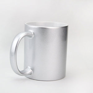 Sublimation Blank, Bright White,11oz Sliver Color Metallic Mug, Custom Drinkware Mugs, Perfect Gift, Personalize Mug, For A Special Someone
