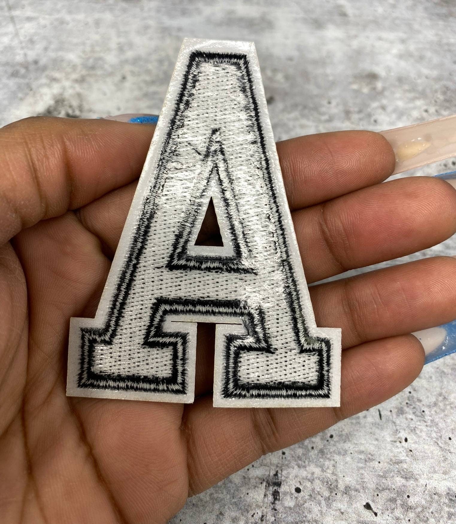New, "BLK/White" 3" Embroidered Letter w/Felt, Varsity Letter Patch, 1-pc, Iron-on Backing, Choose Your Letter, A-Z Letters, DIY Letters,