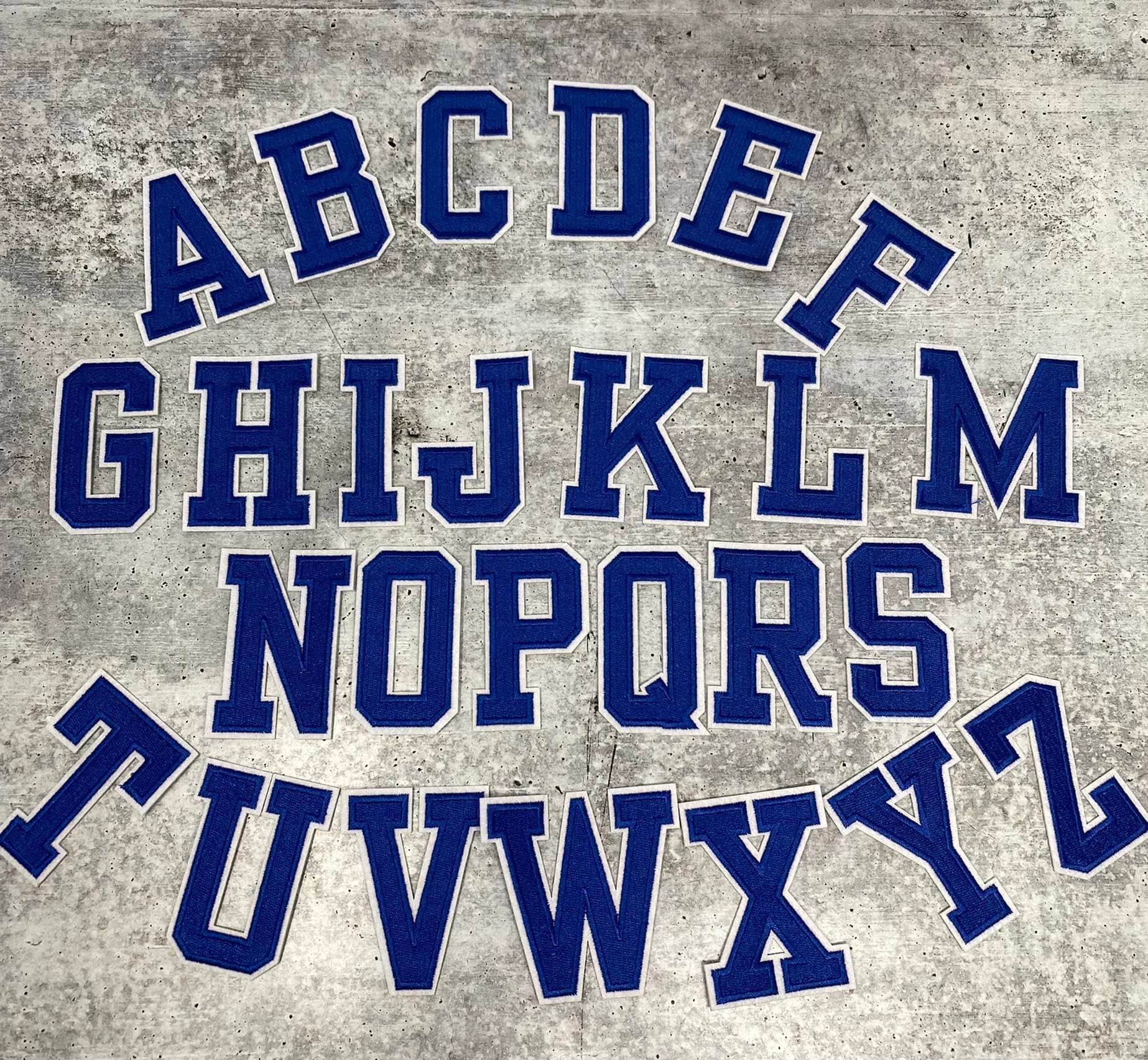 Custom Embroidered 1 VARSITY Font FELT Iron on LETTER / Number Patch  Patches