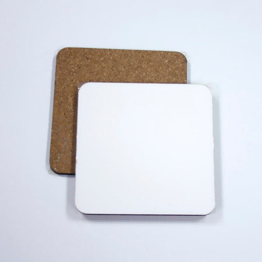 Sublimation Blank Coasters for Drinks, White Coaster with Cork Backing Pads, Heat Transfer Cup Coasters for Home Decor, Choose Your Shape