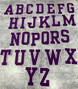 New, PURPLE, 3 Embroidered Letter w/White Felt, Varsity Letter Patc –  PatchPartyClub