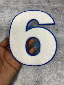 10 Pcs Blue Chenille Number Patches Glitter Iron on Numbers for
