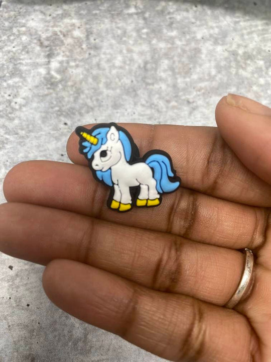 Blue & White, "Unicorn" 1-pc Charm for Crocs; Symbolic Statement Charms for Clogs;  Cute Charm for Shoes and Silicone Bracelets