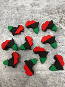 Exclusive 1-pc "Pan- African Flag" Afrocentric Charm for Crocs; Symbolic Statement Charms for Clogs; Charm for Shoes and Silicone Bracelets