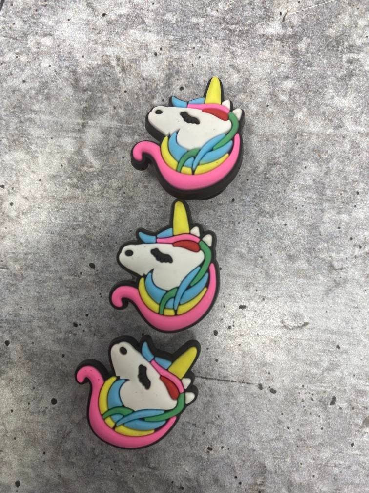 Colorful "Unicorn" Pink/Green/Blue/Yellow Charm for Crocs; Symbolic Statement Charms for Clogs;  Cute Charm for Shoes and Silicone Bracelets