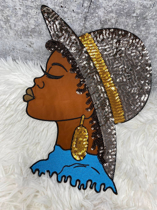 Exclusive, 1-pc "Peace Be Still Queen" Sequins, Embroidery, & Satin, 10'' Patch, Iron-on Applique, Large Back Patch, Patch for Clothing