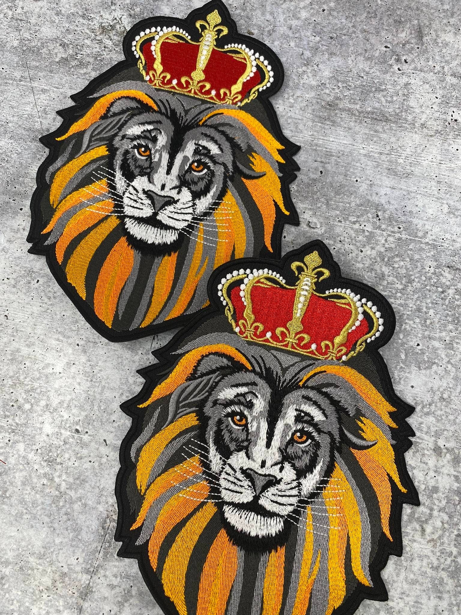 4pcs/pack Black King With Crown Lion Iron On Patches For Clothing Designs  Lion Power DIY Heat Transfer Decals On Clothes
