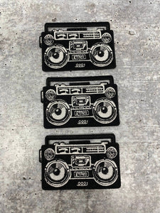 Nostalgic 1-pc "Boom Box" Applique, Vintage Iron on Patch, Music & Cassette Player Patch, Embroidered Patch, DIY Patch, Size 3", Radio Patch