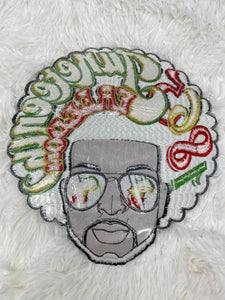 One-of-a-kind, 1865 Juneteenth 1-pc Iron-On "Afro King" Patch; Juneteenth Accessories for Clothing, Large Jacket Patch, Limited Edition