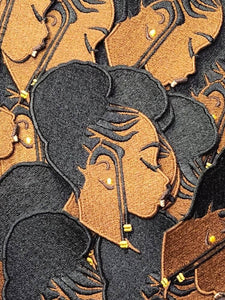 New, Chocolate "Braided Beauty" Afrocentric-Diva Patch, Size 3.5", Iron-on Embroidered Patch, DIY, Craft Supplies, Melanin Magic Patch
